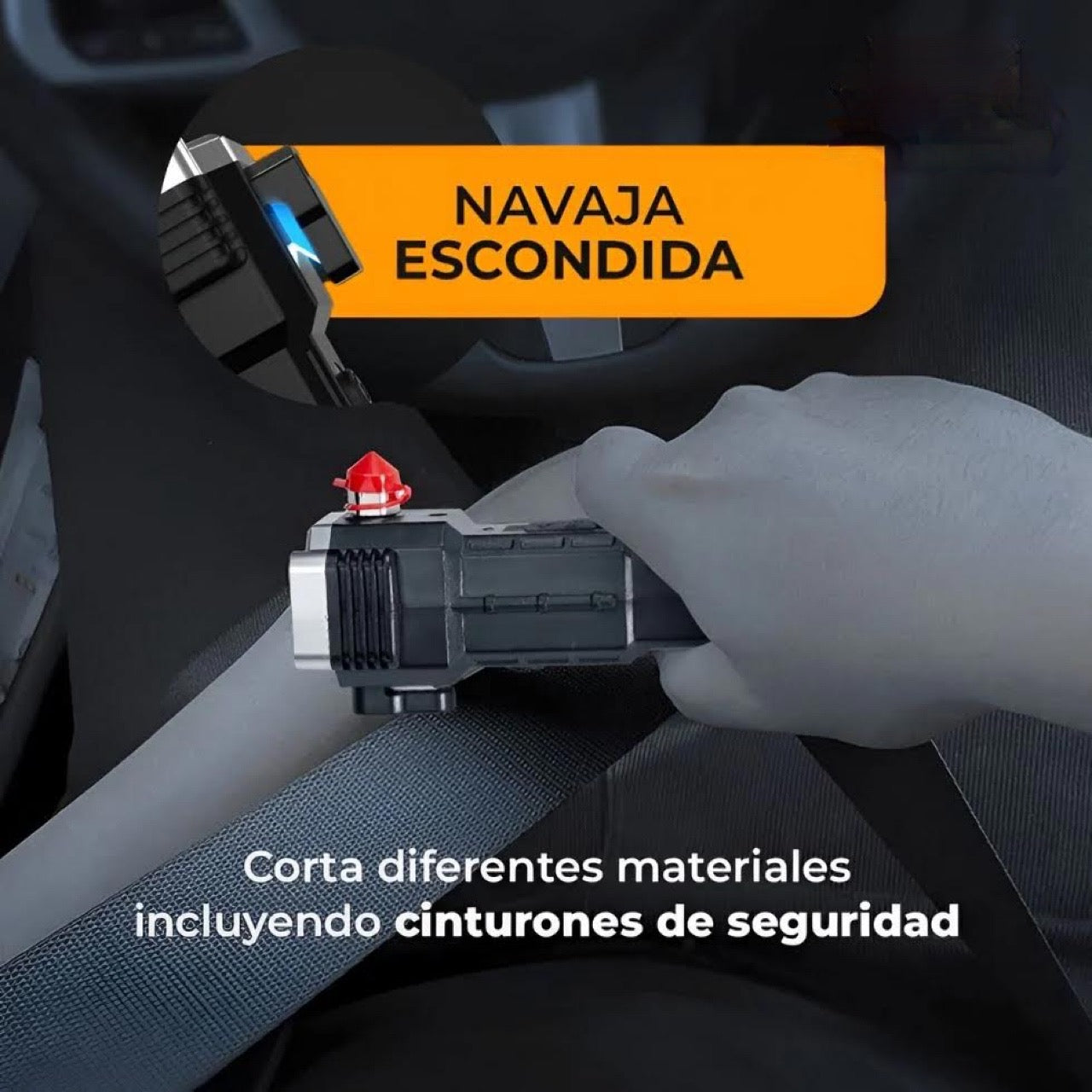 LINTERNA TÁCTICA DE SEGURIDAD 4 EN 1 RECARGABLE