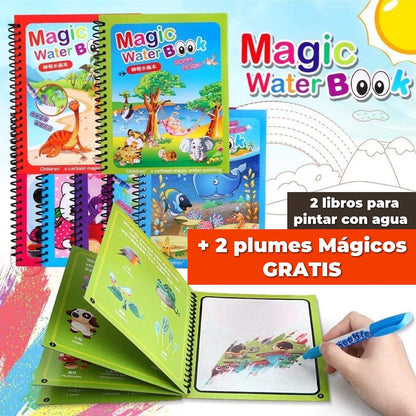 Magic Water™ | Set 2 Libros para Pintar con Agua + 2 plumones mágicos GRATIS